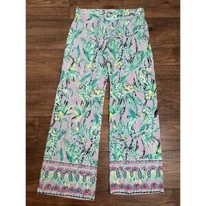 Lilly Pulitzer Pants Women's M Wide Leg Pull On Bal Harbour Palazzo Lilac